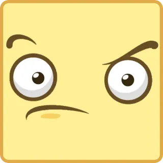 🤨 5cfce297 怒り, 狂, イライラ, 表情, 絵文字, 顔, 四角, 漫画 telegram sticker