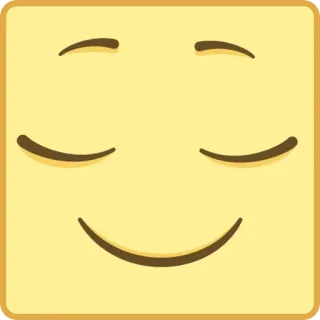 😌 9aae79c9 絵文字, 正方形, 顔, 幸せ, 満足, 笑顔 telegram sticker