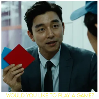 🎮 8e68926c WOULD YOU LIKE TO PLAY A GAME? Squid Game, gioca a un gioco, invito, drama coreano telegram sticker