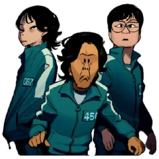Squid game fanArt @Anak_kucing_stiker telegram stickers