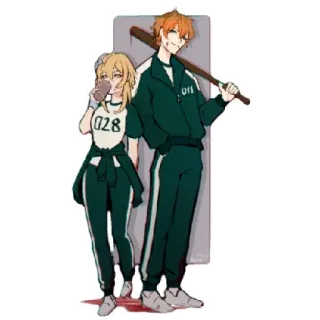 😈 74b4bbc9 Squid Game 028 Squid Game, kostum, permainan, serial TV, drama whatsapp sticker