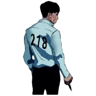 😈 b8039a6e pisau, darah, pria, anime, luka whatsapp sticker