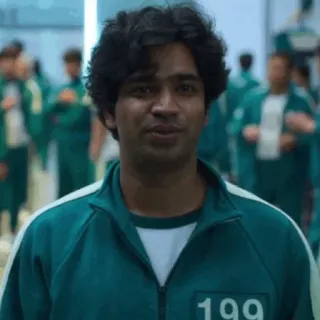 😐 fa3e4522 Squid Game phim truyền hình, netflix, squid game, người chơi 199, ali telegram sticker