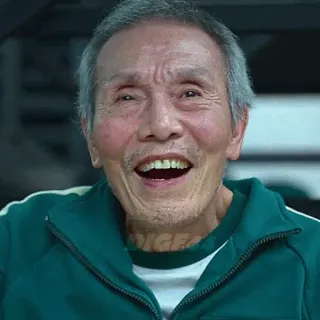 😂 96856441 Oh Il-nam Squid Game Round 6, velho, Oh Il-nam, personagem, drama coreano, Netflix, jogador 001 telegram sticker