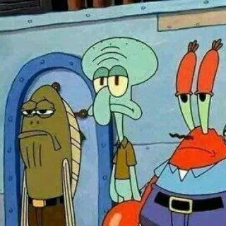 ⚓️ 25f39b60 сквидвард, спанч боб, мистер крабс, мультфильм, nickelodeon telegram sticker