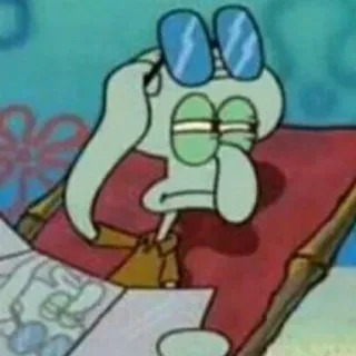 ⚓️ 285fadce Squidward Tentacles Spongebob Squarepants мультфильм, Сквидвард, Спанч Боб, чил, солнцезащитные очки telegram sticker