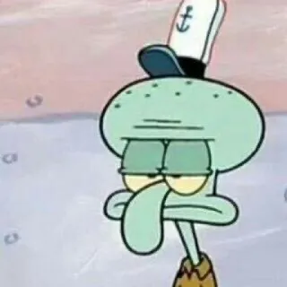 ⚓️ 358e7656 Squidward Tentacles Spongebob Squarepants Сквидвард, скучающий, мультфильм, Nickelodeon telegram sticker