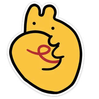 🐿️ 0770013a cartoon, character, yellow, blob, cute telegram sticker