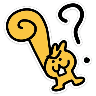 🐿️ 11ba00ed squirrel, cartoon, question mark, animal, sticker telegram sticker