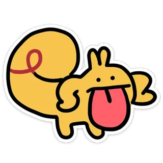 🐿️ 33b9d90c cartoon, animal, yellow, cute, squirrel, tongue telegram sticker