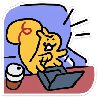 💻 fb4da597 squirrel, cartoon, office, angry, animal, computer telegram sticker