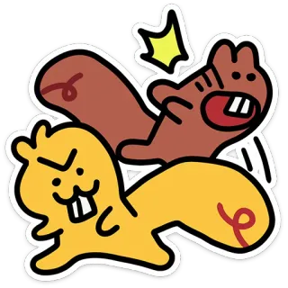 💥 efdebd6c 卡通, 松鼠, 动物, 生气, 搞笑, 角色 telegram sticker