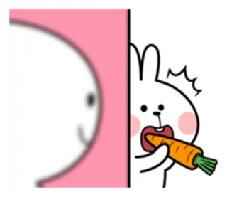 😃 0416e445 królik, marchewka, kreskówka, słodki, zwierzę, zajączek telegram sticker