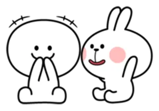 😋 19261691 Kreskówka, Naklejka, Słodkie, Królik, Animacja, Postać telegram sticker