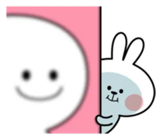 😐 199731a4 słodki, królik, podglądać, kreskówka, postać telegram sticker