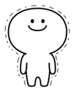 😕 6b72e3a8 Kreskówka, Postać, Uroczy, Prosty, Biały telegram sticker