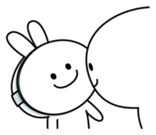 😶 a8a9aba1 królik, przytulanie, przyjaźń, słodki, kreskówka, animacja telegram sticker