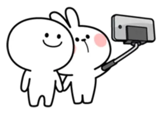 📷 b5921daf kreskówka, naklejka, selfie, przyjaciele, słodkie, ilustracja telegram sticker