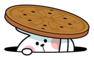 😳 cc2affe1 zwierzę, kot, kreskówka, ciastko, jedzenie, słodki telegram sticker