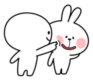 😊 f243103b słodki, kreskówka, królik, uroczy, przyjaźń, szczęśliwy telegram sticker