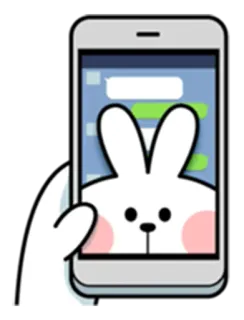 📱 ffe30a54 królik, telefon, słodkie, naklejka, kreskówka, zwierzę telegram sticker