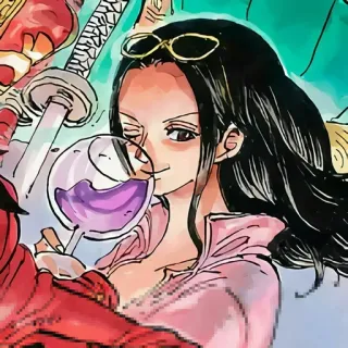 😉 27310512 Nico Robin One Piece Nico Robin, One Piece, Anime, Manga, Karakter, Minum, Gelas anggur telegram sticker
