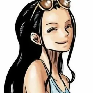 🌟 e9994d60 Nico Robin One Piece nico robin, one piece, anime, manga, karakter, kacamata hitam telegram sticker