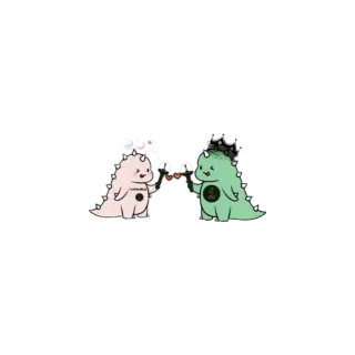 ❣ 037518ed dinosaurus, cartoon, dier, schattig, kawaii, vriendschap, drankje telegram sticker