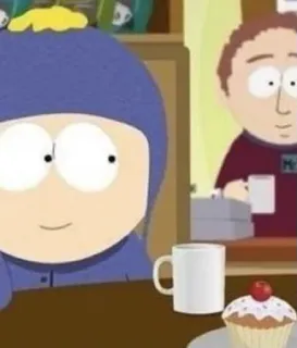 🙂 1dcb2b0d Craig Tucker South Park Южный Парк, Крейг, Мультфильм, Кофе, Кекс telegram sticker