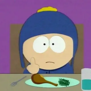 🖕 7d7a4f44 Craig Tucker South Park Южный парк, Крейг, средний палец, оскорбительный, мультфильм, комедия telegram sticker