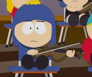 😐 bb871372 Craig Tucker South Park Мультфильм, Южный Парк, Персонаж, Музыкант, Инструмент, Скрипка, Крейг Такер telegram sticker