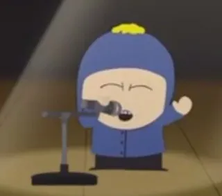 😮 ffa1b03f Craig Tucker South Park Южный Парк, Крейг Такер, Мультяшный персонаж, ТВ-шоу, Комедия, Анимация, Микрофон, Пение telegram sticker