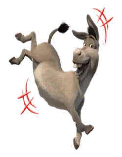 🕺 5915fd92 Donkey Shrek ロバ, シュレック, アニメ, 面白い, アニメーション whatsapp sticker