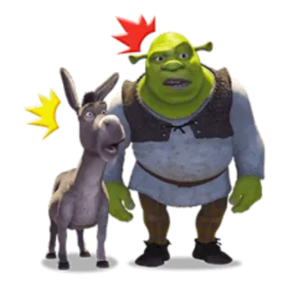 😧 f6205e5e Shrek ロバ, アニメ, 映画, ドリームワークス, コメディ whatsapp sticker