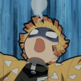 🍃 25beb055 Zenitsu Agatsuma Demon Slayer anime, Demon Slayer, Zenitsu, takut, terkejut, lucu telegram sticker