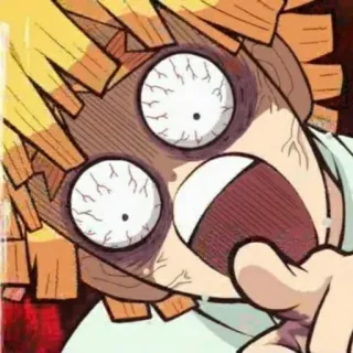 🍃 e62de153 Zenitsu Agatsuma Demon Slayer anime, takut, terkejut, Demon Slayer, Zenitsu telegram sticker