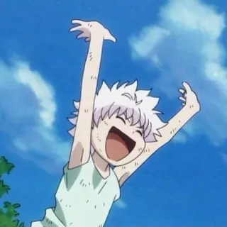 💞 2fbdb9f2 Killua Zoldyck Hunter x Hunter anime, killua, hunter x hunter, dibujos animados, sonrisa, feliz telegram sticker