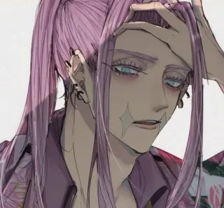 🙃 438d055b anime, cabelo rosa, arte, retrato, ilustração, personagem telegram sticker