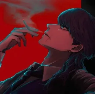 🚬 44b67af6 Estilo anime, Fumando, Personagem, Cigarro, Homem telegram sticker