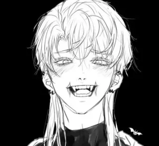 😇 52671c8e Anime, Vampiro, Presas, Mangá, Desenho animado, Assustador, Monstro telegram sticker