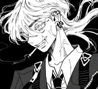 😅 7928433e Fumar, Estilo anime, Cigarro, Personagem de desenho animado, Mangá, Preto e branco telegram sticker