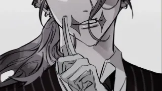 🥀 97906aac palhaço, psiu, anime, dedo na boca, silêncio, terno telegram sticker