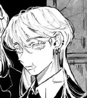 🥴 ae44025a Estilo anime, Mangá, Retrato de personagem, Preto e branco telegram sticker