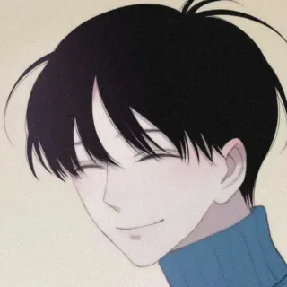 🖋 64b84421 animé, garçon, souriant, portrait, pull, homme, dessin animé telegram sticker