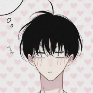 🖋 7dcb4841 Animé, Manga, Dessin animé, Mignon, Garçon, Coeurs, Illustration telegram sticker
