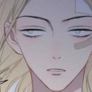 🖋 fa236457 dessin animé, blonde, pansement, animé, visage telegram sticker