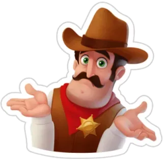 🤷‍♀️ 64a09834 shérif, cow-boy, western, homme, chapeau, étoile telegram sticker