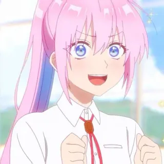 🛍 2e271f4f animé, fille, cheveux roses, mignon, uniforme scolaire telegram sticker