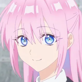 🎀 42135c0d Anime, Dessin animé, Cheveux roses, Fille, Souriante telegram sticker