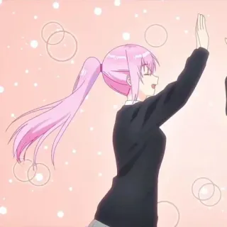 🎀 5c9f8026 Anime, Fille, Cheveux roses, Uniforme scolaire telegram sticker